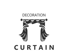 Curtain logo decoration style minimalist elegant vector design illustration