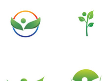 Natural green leaf logo.