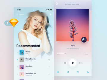 Holo Music UI Kit Light Freebie preview picture