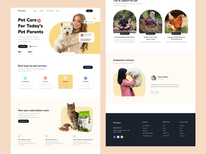 Pet Care Website Landing Page