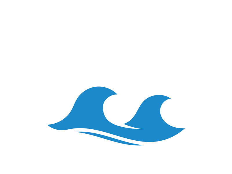 Ocean water wave wave logo design.