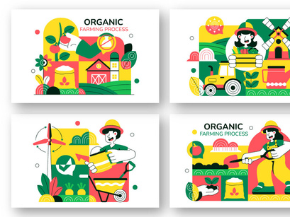 10 Organic Farming Process Illustration