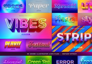50 in 1 Bundle Attractive Text Effect Style