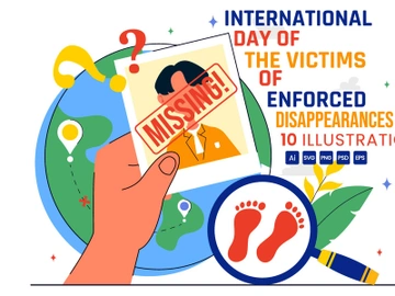 10 Victims of Enforced Disappearances Day Illustration preview picture