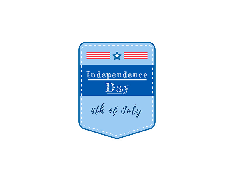 American Independence holiday flat color vector badge