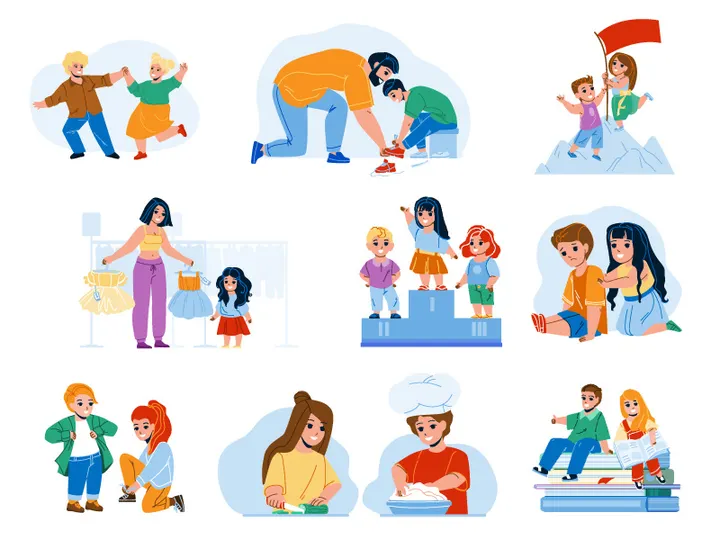 Kid boy girl characters