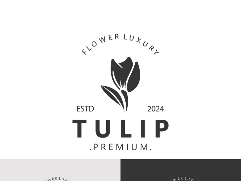 Tulip Flower bud logo with leaves design, suitable for fashion, beauty spa and boutique emblem business