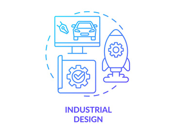 Industrial design blue gradient concept icon preview picture