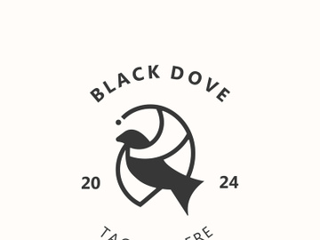 Dove bird elegant flying logo design Nature Wildlife Label style vintage image preview picture