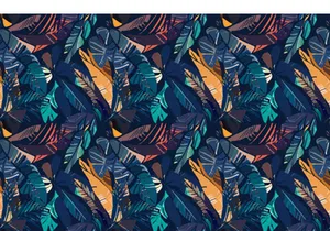 Abstract Trendy Exotic Jungle Plants Pattern