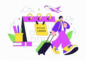 10 Annual Leave Vector Illustration