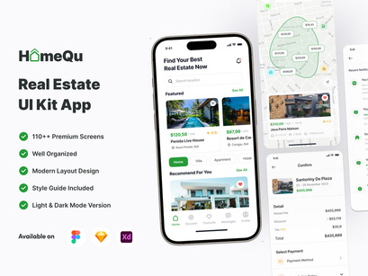 HomeQu - Real Estate Mobile App UI Kit