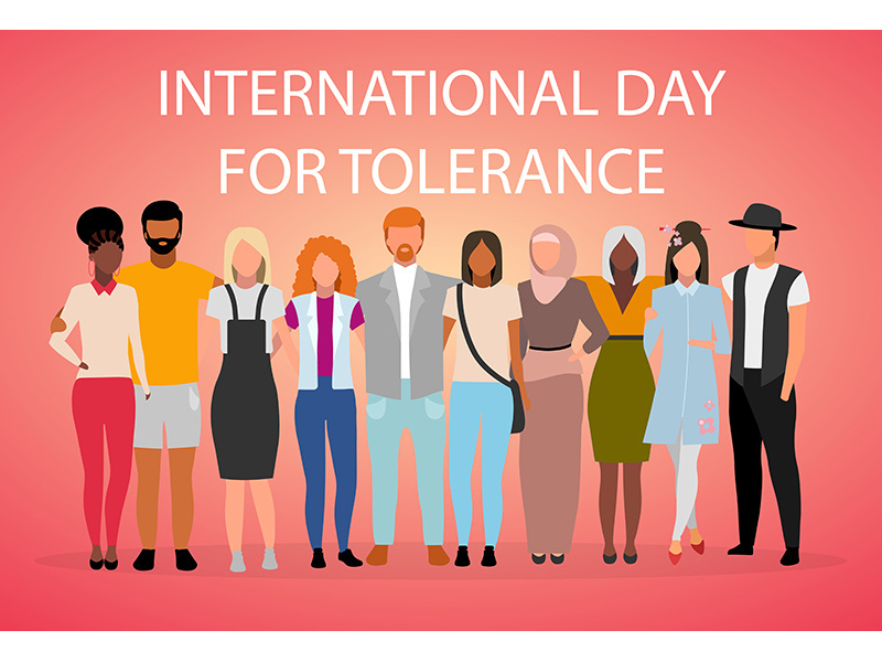 International day for tolerance poster vector template
