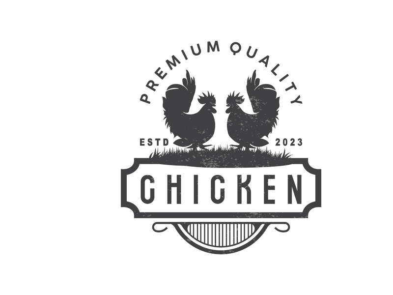 Chicken Logo, For Roast Chicken Restaurant, Farm Vector, Simple Minimalist Design For Restaurant Food Business