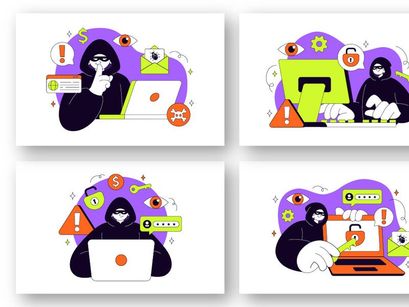 10 Hacker Digital Crime Illustration