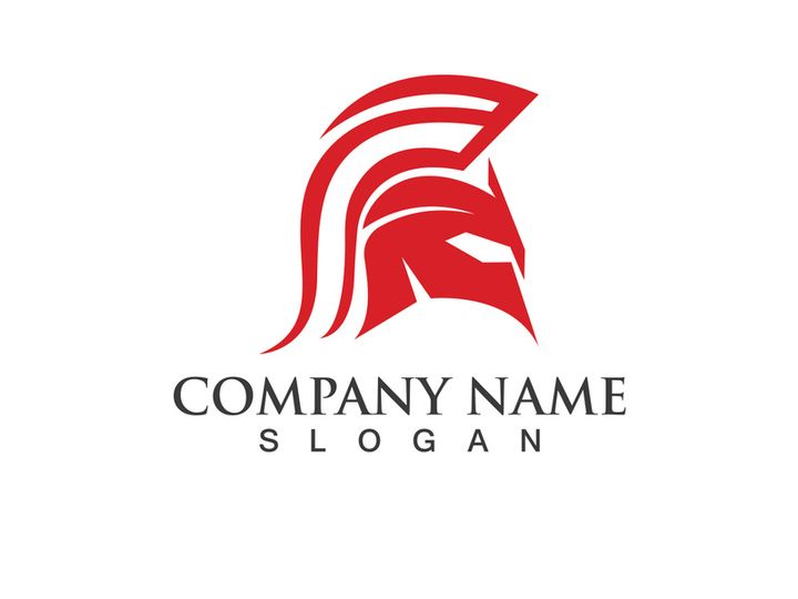 Spartan gladiator helmet logo vector