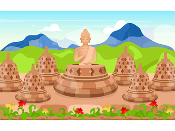 Buddha flat vector illustration preview picture