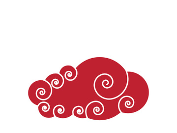 Chinese Cloud template vector icon illustration preview picture