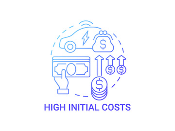 High initial eco vehicle costs concept icon. preview picture