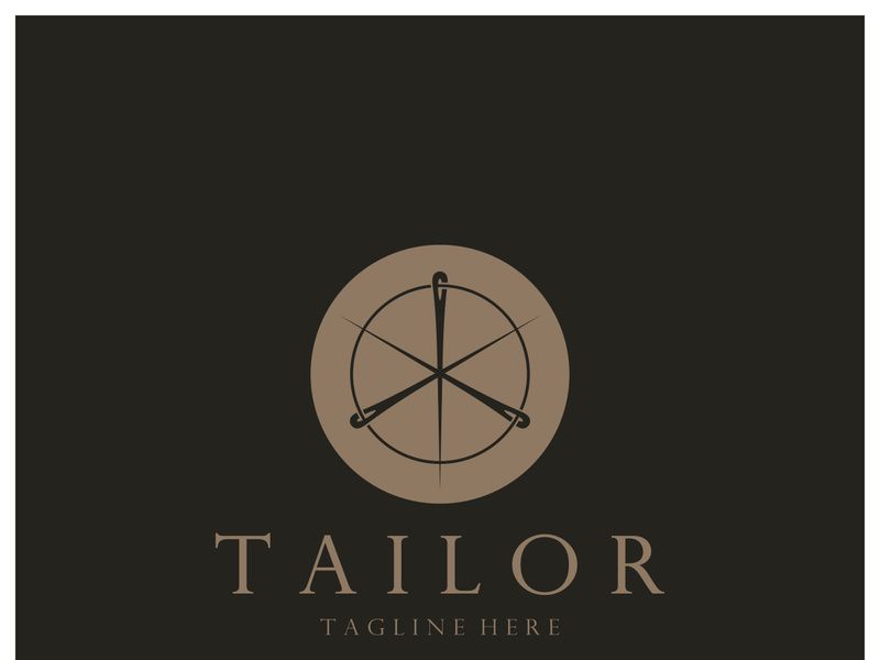 tailor logo icon illustration template combination of buttons for clothes, thread and sewing machine, for clothing product design, convection companies, fashion in vector form