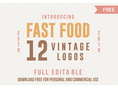 FREE Fast Food vintage logo