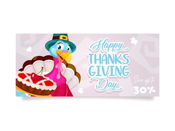Happy Thanksgiving day flat poster vector template preview picture