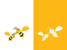 Bee logo vector icon illustration design