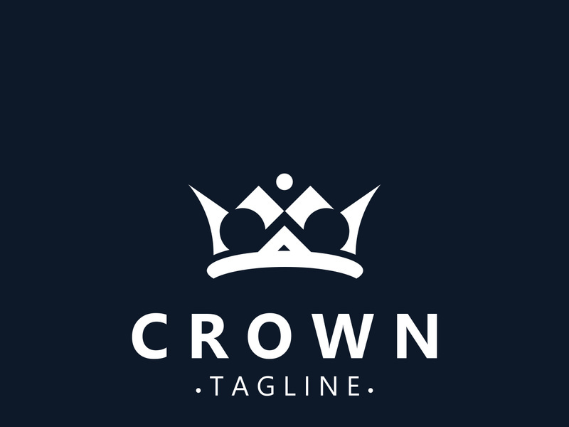 Premium style crown logo vintage abstract symbol. Royal king icon. Modern luxury brand element sign. Vector illustration