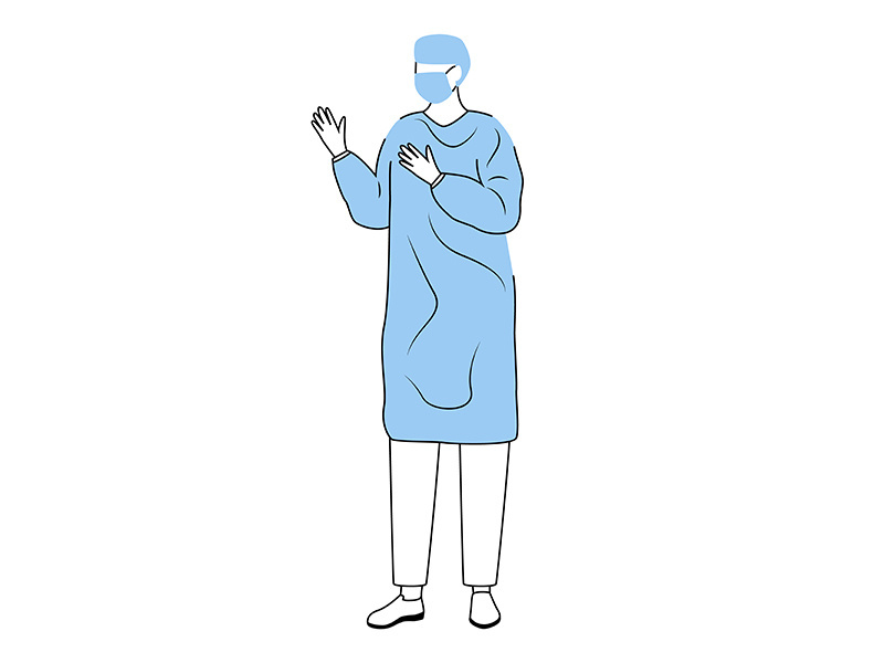 Surgeon flat vector illustration