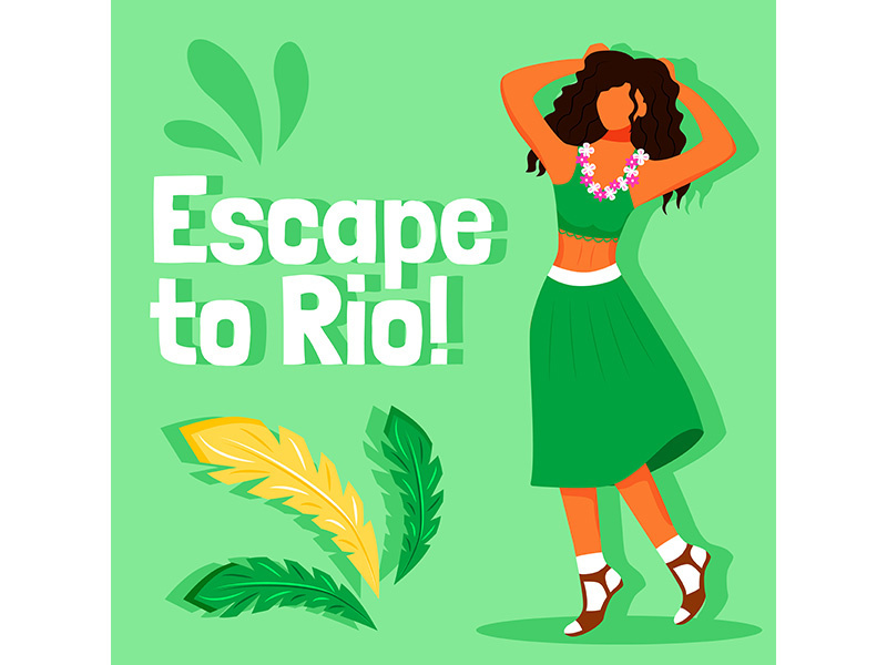 Brazilian carnival social media post mockup