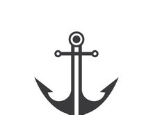 Anchor logo icon boat ship marine navy design vector