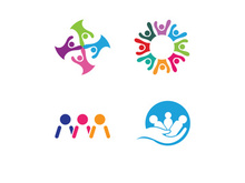 Community peole team group colorful logo