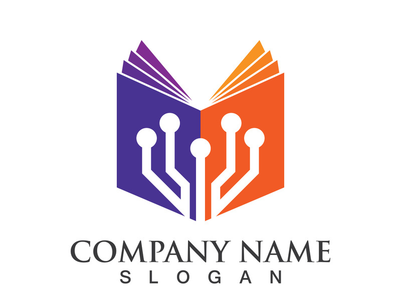 Digital book logo technology vector icon design