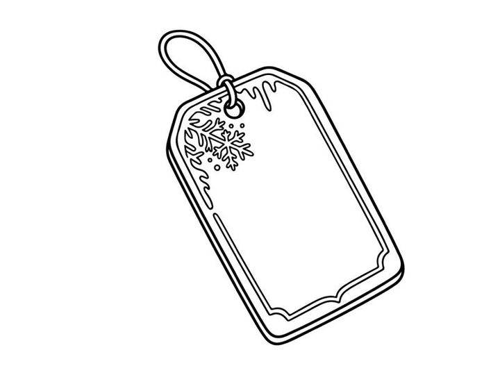 Leere Weihnachts-Geschenkanhänger mit Schneeflocken-Illustration