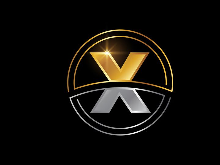 Initial English alphabet with circle frame. Golden and silver color alphabet symbol for corporate business identity
