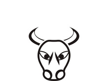 Bull head logo vector icon design illustration