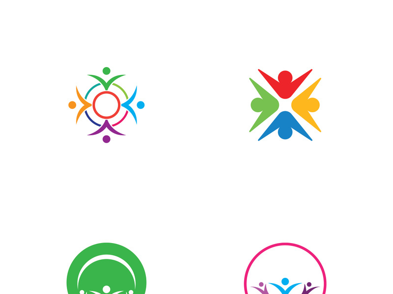 people community logo design with creative idea.