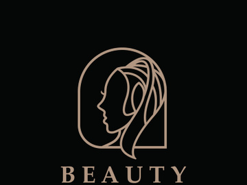 Woman Beauty face care logo. Nature face saloon and spa design flat vector preview picture