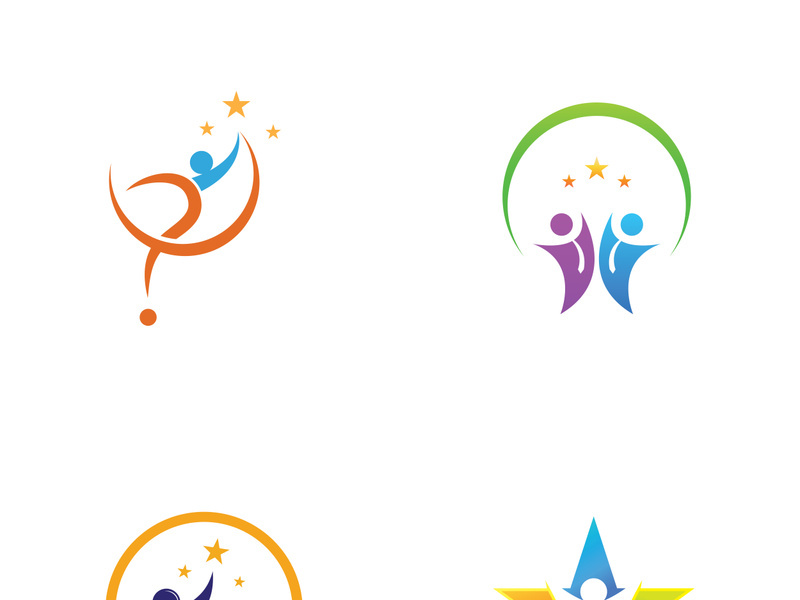 People star logo design to achieve a success or dream.