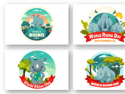 9 World Rhino Day Illustration