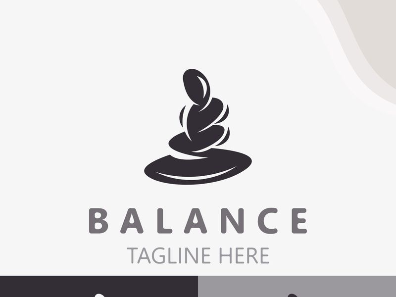 Balance stone logo massage stone yoga, rock arrangement for spa and health meditation symbol