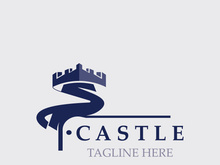 Castle kingdom logo graphic template design, Ancient castle vintage vector