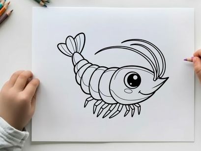 Cute cartoon squid smiling vector illustration flat design