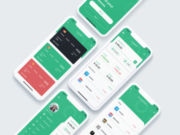 Wallet Banking app UI kit for XD preview picture