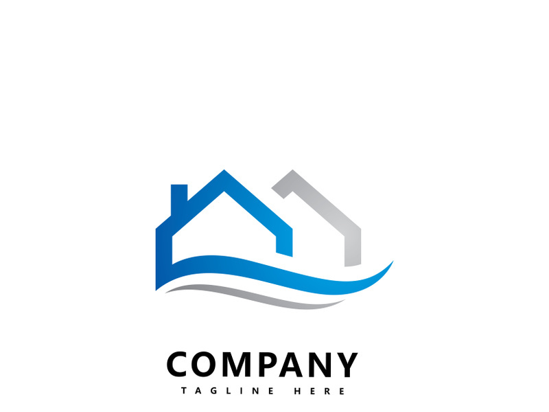 Real estate logo template vector.Abstract house icon