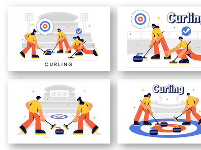 9 Curling Sport Illustration