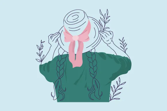 Line art portrait of a girl. An avatar. Vector flat illustration