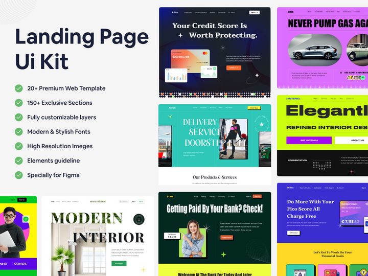 Landing Page UI Kit Design preview picture