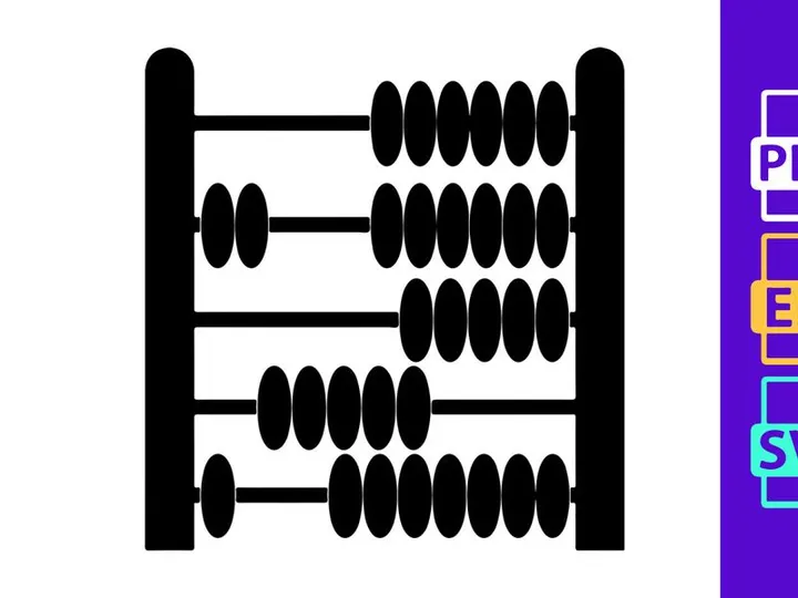Traditional Abacus Calculation Tool Math Education Black Vector Icon