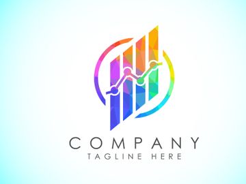 Imagen de vista previa de Plantilla vectorial de diseño de logo de finanzas y contabilidad en estilo low poly, logo de finanzas empresariales